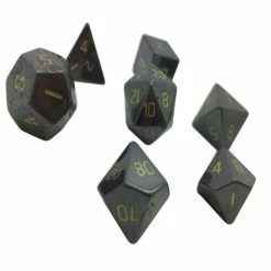 Other Hematite Semi-Precious Gemstone 7ct Polyhedral Dice Set