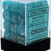 Other Dice Chessex 16mm Cirrus Aqua/Silver 12ct D6 Set (27865)
