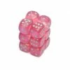 Other Chessex 16mm Borealis Pink/Silver 12ct D6 Set (27604) Dice