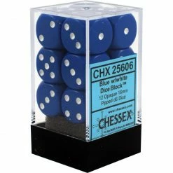 Other Chessex 16mm Opaque Blue/White 12ct D6 Set (25606)