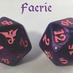Other Black Oak Workshop Dragon Faerie Purple/Pink Single D20 Dice