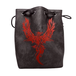 Other Easy Roller Black Leather Lite Phoenix Design Self-Standing Large Dice Bag