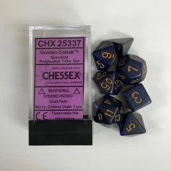 Other Chessex Speckled Golden Cobalt 7ct Polyhedral Set (25337) Dice
