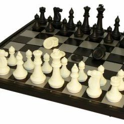 Other Board Games Chess/Checkers Set: 14" Folding Magnetic Board