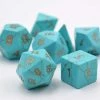 Other Turquoise Semi-Precious Gemstone 7ct Polyhedral Dice Set