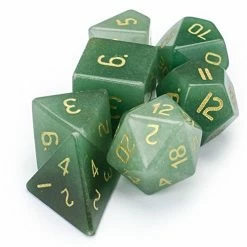 Other Gemstone Dice Aventurine Semi-Precious Gemstone 7ct Polyhedral Dice Set