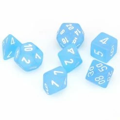 Other Chessex Frosted Caribbean Blue/White 7ct Polyhedral Set (27416)