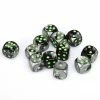 Other Dice Chessex 16mm Gemini Black-Grey/Green 12ct D6 Set (26645)