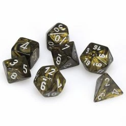 Other Chessex Leaf Black-Gold/Silver 7ct Polyhedral Set (27418) Dice