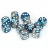 Other Dice Chessex 16mm Gemini Steel Teal/White 12ct D6 Set (26656)