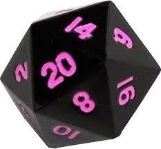 Other Dice Easy Roller Single Gunmetal D20 Pink