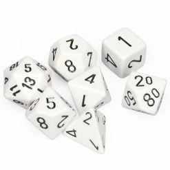 Other Chessex Opaque White/Black 7ct Polyhedral Set (25401) Dice