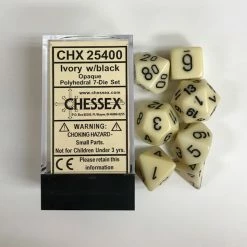 Other Chessex Opaque Ivory/Black 7ct Polyhedral Set (25400)