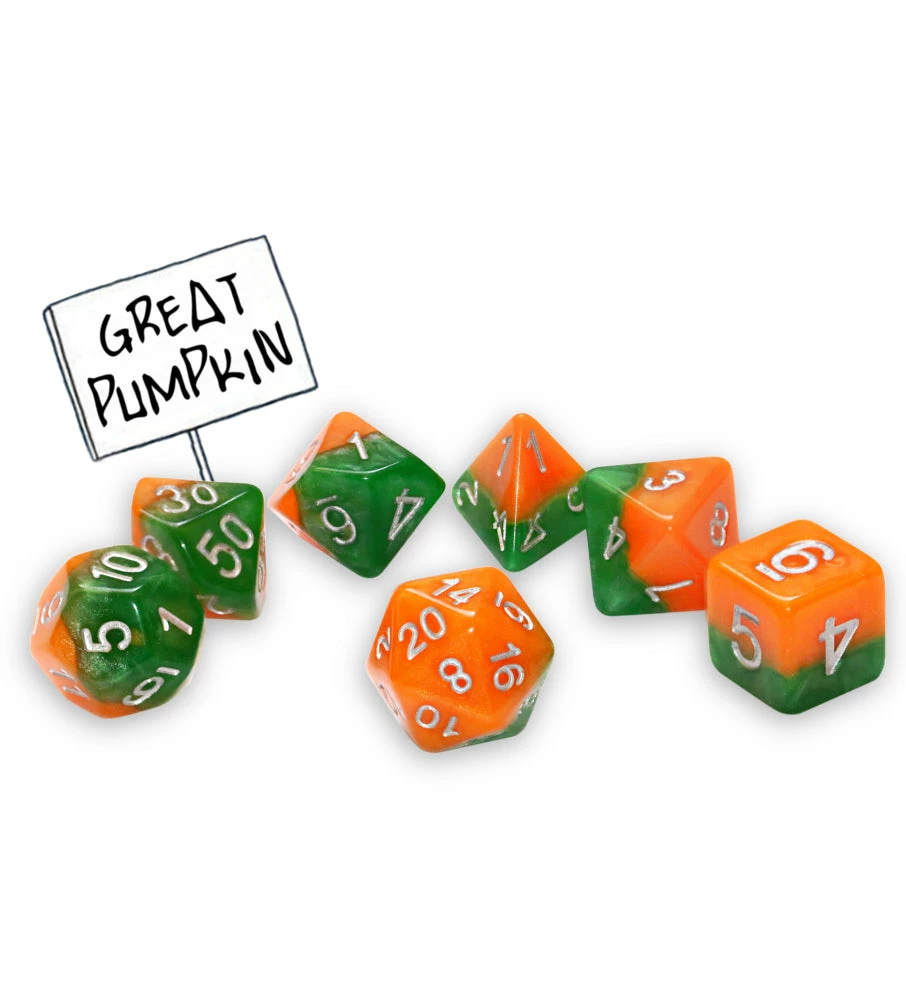 Other Halfsies Dice: Great Pumpkin 7ct Polyhedral Set