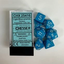 Other Chessex Opaque Light Blue/White 7ct Polyhedral Set (25416) Dice