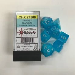 Other Dice Chessex Luminary Sky/Silver 7ct Polyhedral Set (27566)