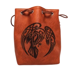 Other Easy Roller Brown Leather Lite Raven Design Self-Standing Large Dice Bag