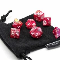 Other Easy Roller Scarlet Shimmer 7ct Polyhedral Set With Bag