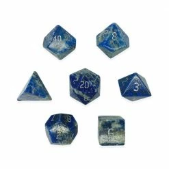 Other Lapis Lazuli Semi-Precious Gemstone 7ct Polyhedral Dice Set