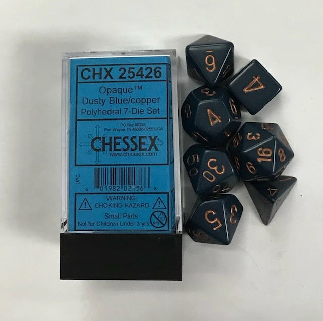 Other Chessex Opaque Dusty Blue/Copper 7ct Polyhedral Set (25426)