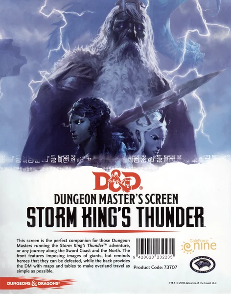 Other Role Playing Games D&D 5e Dungeon Master's Screen: Storm King's Thunder