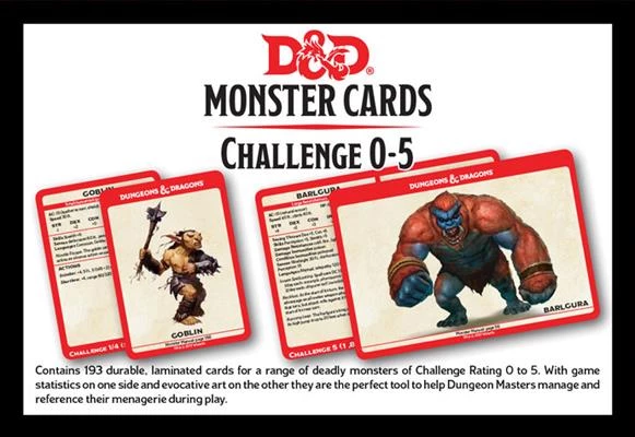 Other D&D 5e Monster Cards: Challenge 0-5
