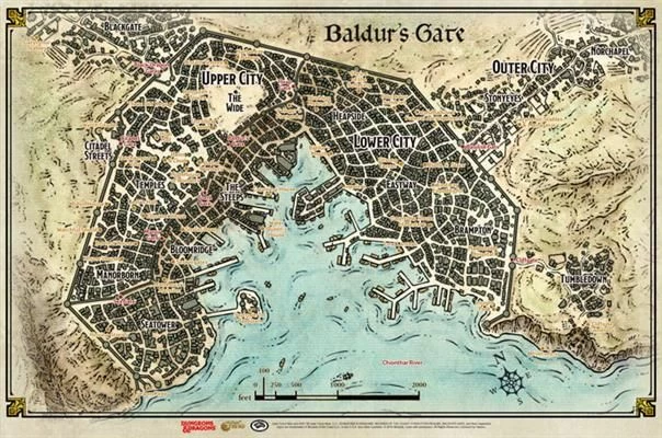 Other Role Playing Games D&D 5e Baldur's Gate Descent Into Avernus – Baldur's Gate Map