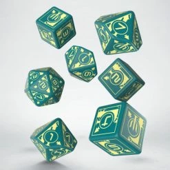 Other Q-Workshop Polaris RPG Turquoise/Light Yellow 7ct 3D6 + 3D10 + 1D20