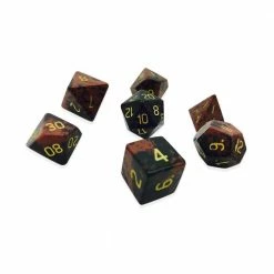 Other Gemstone Dice Mahogany Obisdian Semi-Precious Gemstone 7ct Polyhedral Dice Set