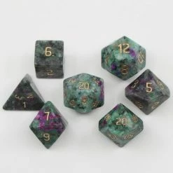 Other Ruby Zoisite Semi-Precious Gemstone 7ct Polyhedral Dice Set