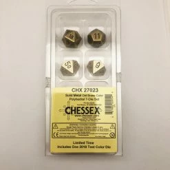 Other Chessex Solid Metal Old Brass 7ct Polyhedral Set (27023) Dice