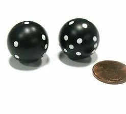 Other Koplow Round Dice Pair Opaque Black