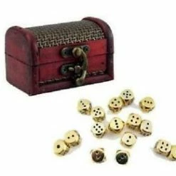Other Treasure Chest 12mm 16D6 Gold Metal Dice Set