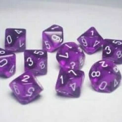 Other Chessex Translucent Purple/White 10ct D10 Set (23207)