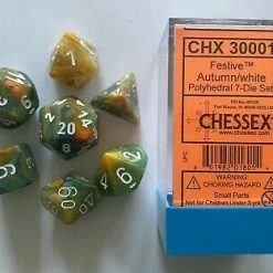 Other Chessex Lab Dice Festive Autumn/White 7ct Polyhedral Set (30001)