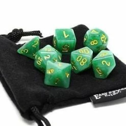 Other Easy Roller Opaque Green/Gold 7ct Polyhedral Set With Bag