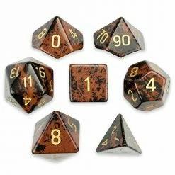 Other Mahogany Obsidian Semi-Precious Gemstone 7ct Polyhedral Dice Set