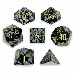 Other Snowflake Obisdian Semi-Precious Gemstone 7ct Polyhedral Dice Set