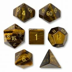 Other Tigers Eye Semi-Precious Gemstone 7ct Polyhedral Dice Set