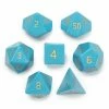Other Turquoise Magnesite Semi-Precious Gemstone 7ct Polyhedral Dice Set