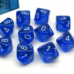 Other Dice Chessex Translucent Blue/White 10ct D10 Set (23276)