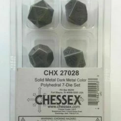 Other Dice Chessex Solid Metal Dark Metal 7ct Polyhedral Set (27028)