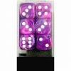 Other Dice Chessex 16mm Festive Violet/White 12ct D6 Set (27657)