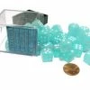 Other Chessex 12mm Frosted Teal/White 36ct D6 Set (27805) Dice