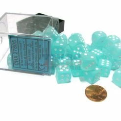 Other Chessex 12mm Frosted Teal/White 36ct D6 Set (27805) Dice