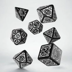 Other Q-Workshop Steampunk Black/White 7ct Polyhedral Dice Set
