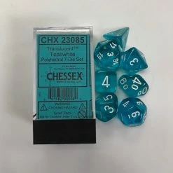 Other Chessex Translucent Teal/White 7ct Polyhedral Set (23085)