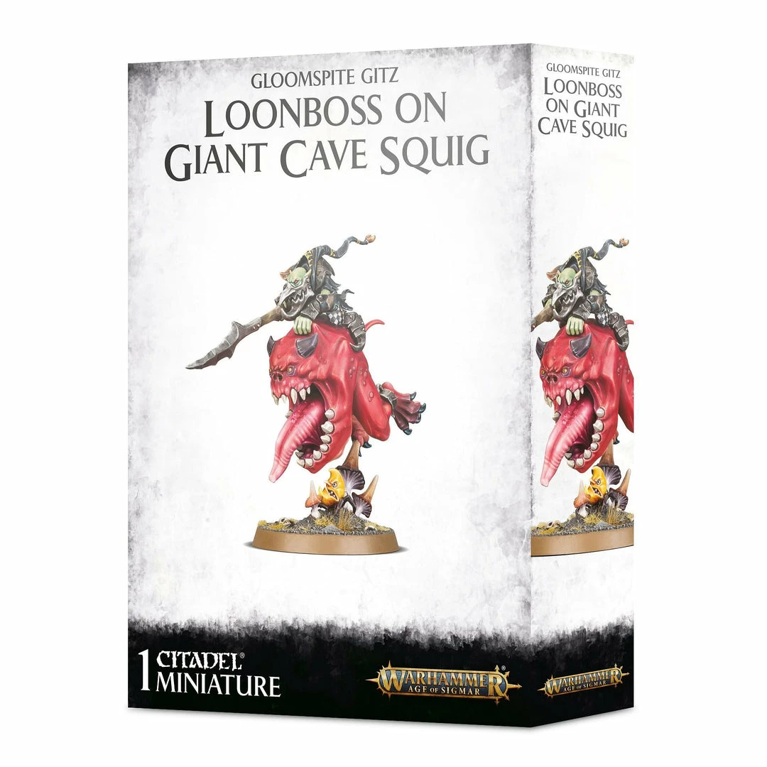 Other Warhammer Age Of Sigmar Gloomspite Gitz Loonboss On Giant Cave Squig Miniatures