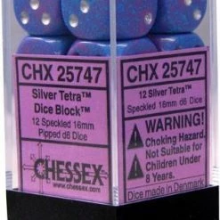 Other Chessex 16mm Specked Silver Tetra 12ct D6 Set (25747)