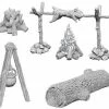 Other WizKids Deep Cuts Unpainted Miniatures: Camp Fire & Sitting Log (73860)